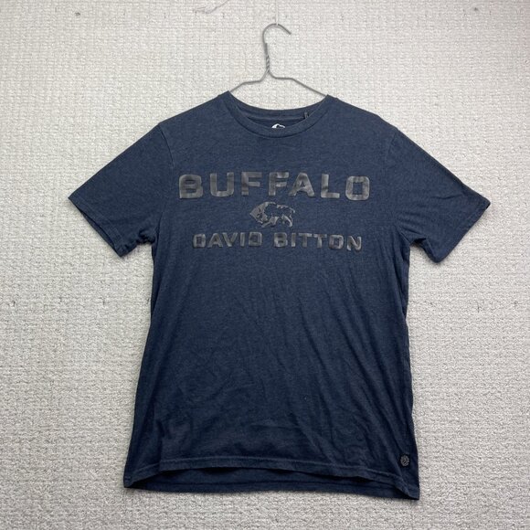 Buffalo David Bitton Mens S Graphic T Shirt Dark Blue Buffalo Logo Tee 100% - Picture 1 of 13